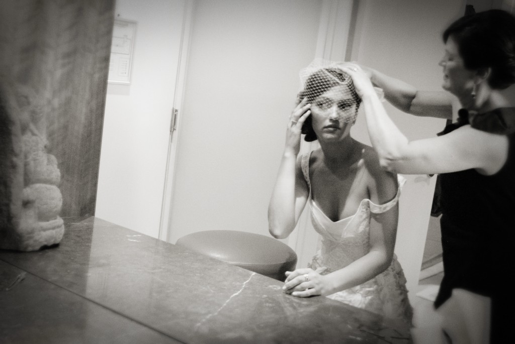 getting ready with veil