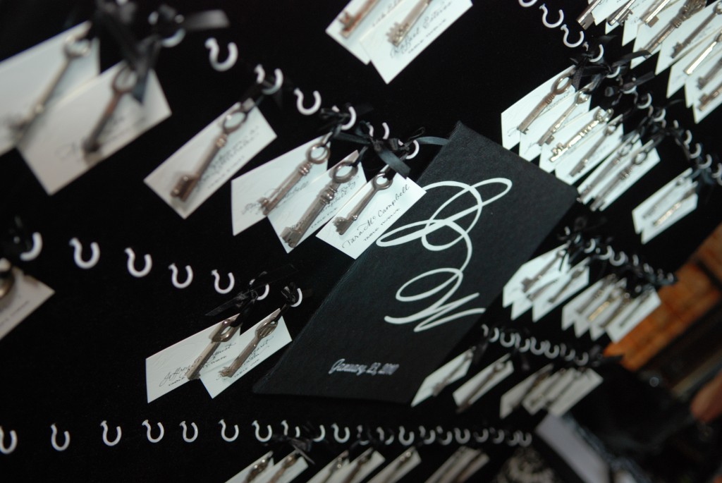 vintage keys-wedding-placecards