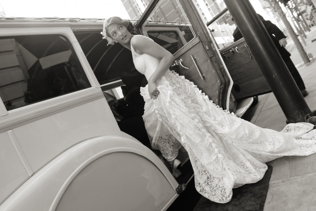 getting into car with dress