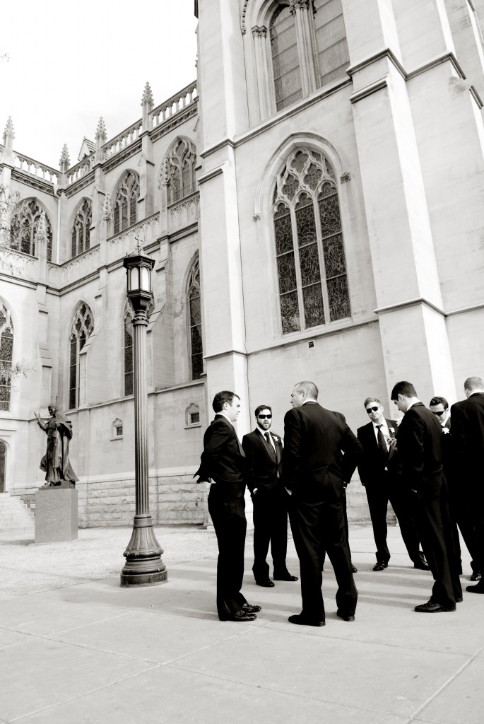 the men on side of cathedral