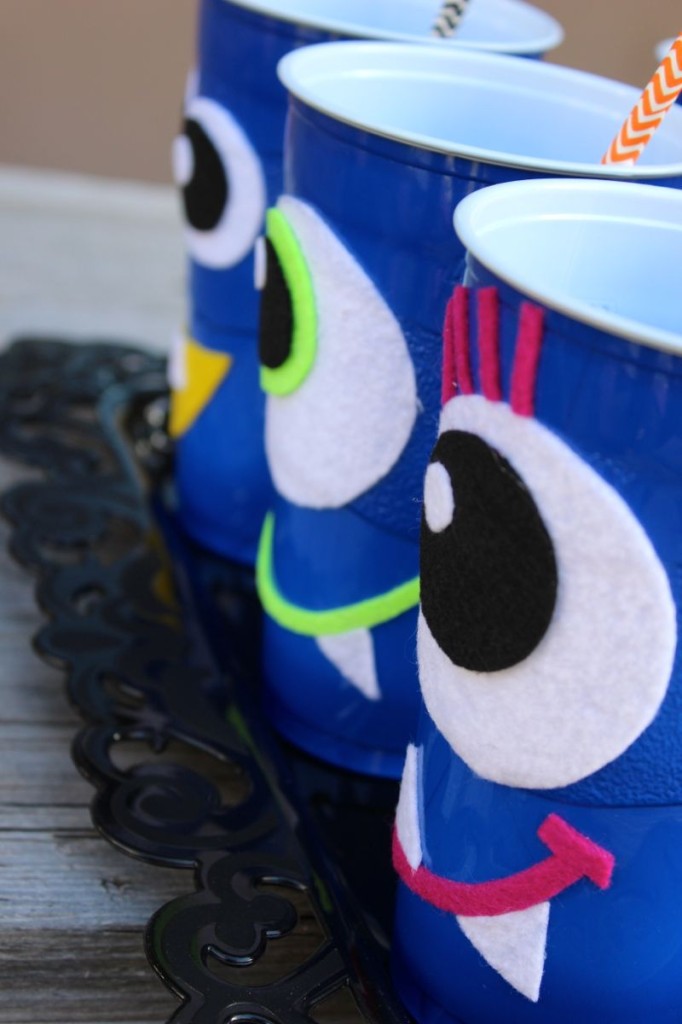DIY halloween monster cups