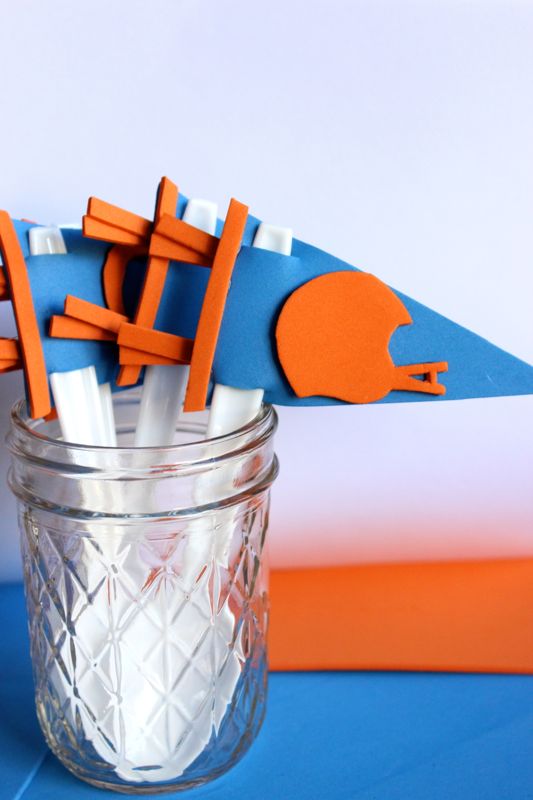 blue-orange-bronco-football-pennant-diy-drink-stirrer-yay-go-helmet-banner-utensil
