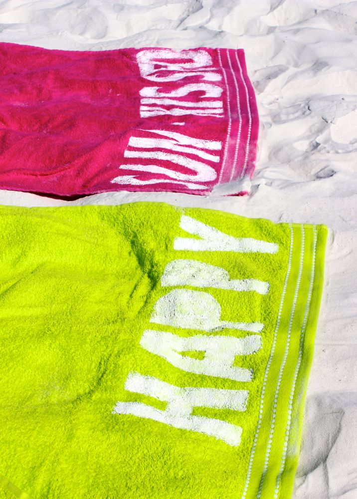 happy-sun-kissed-pink-green-towels-white-letters