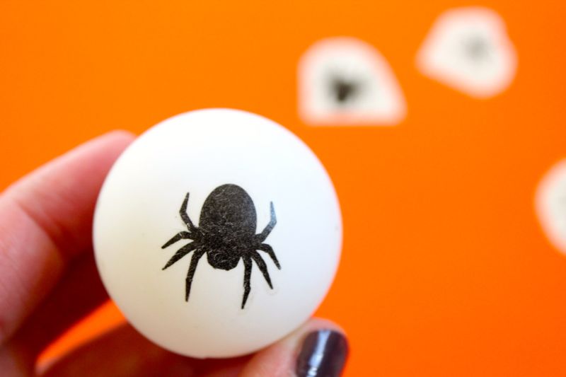 halloween-spider-tattoos-ping-pong-balls