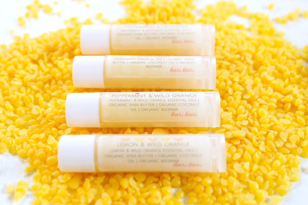 DIY-essential-oils-lipbalm-peppermint-beeswax-pellets-yellow