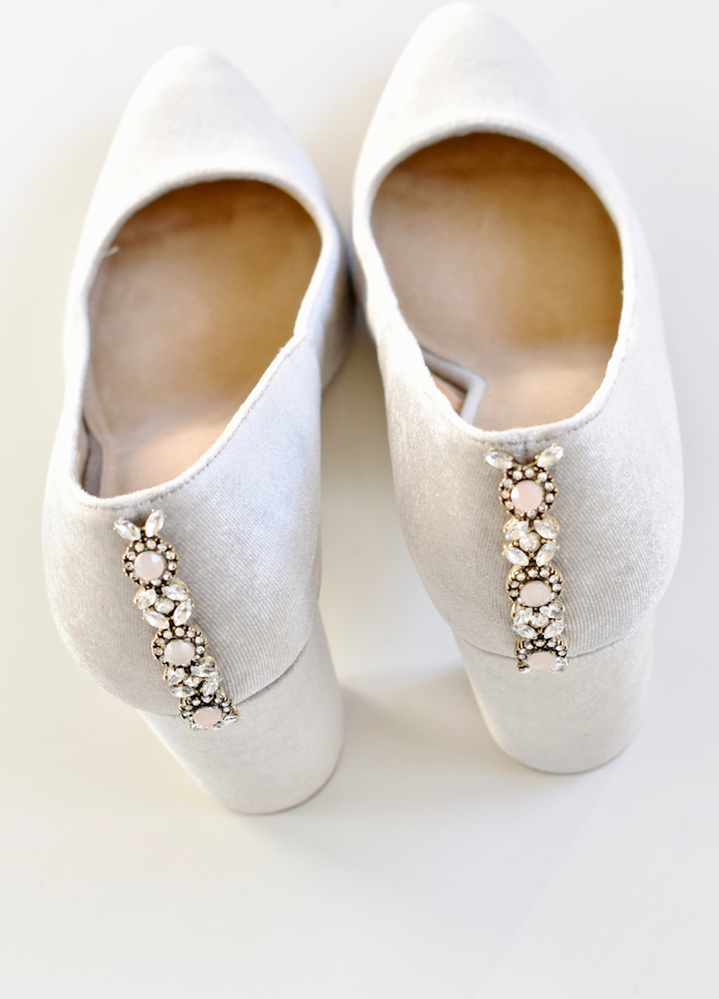 diy embellished shoes for a glam holiday party