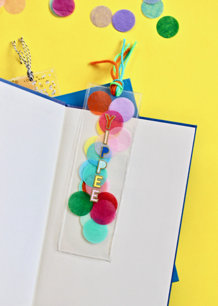 confetti bookmark-open-book