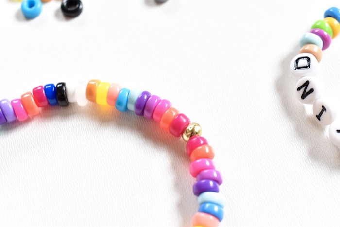 diy word bead bracelet - melted perler beads