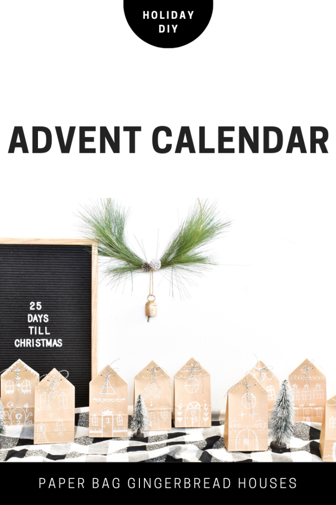 DIY Advent Calendar with paper gingerbread houses